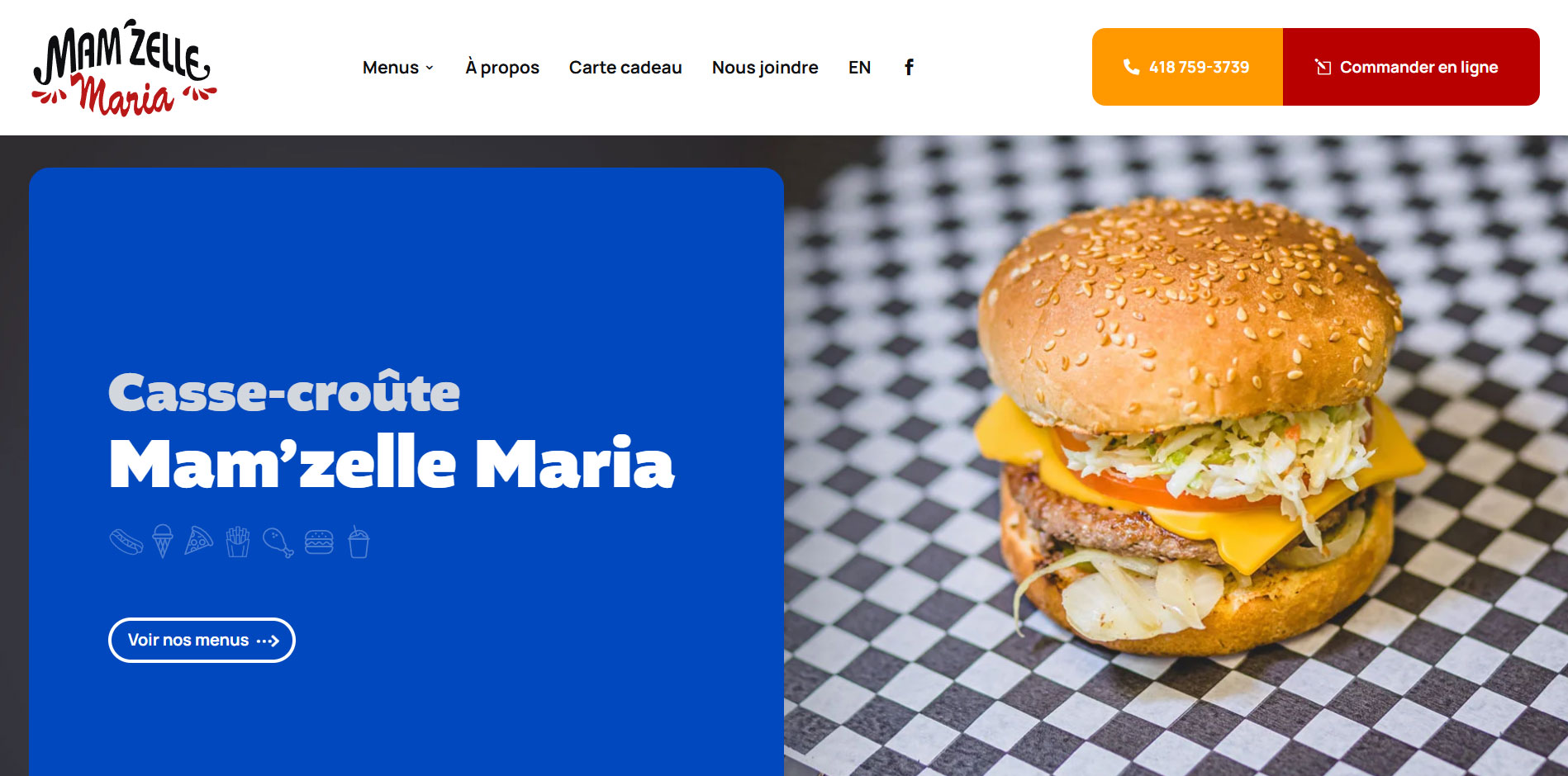 Page d'accueil du site web de l'auberge miguasha